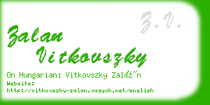 zalan vitkovszky business card